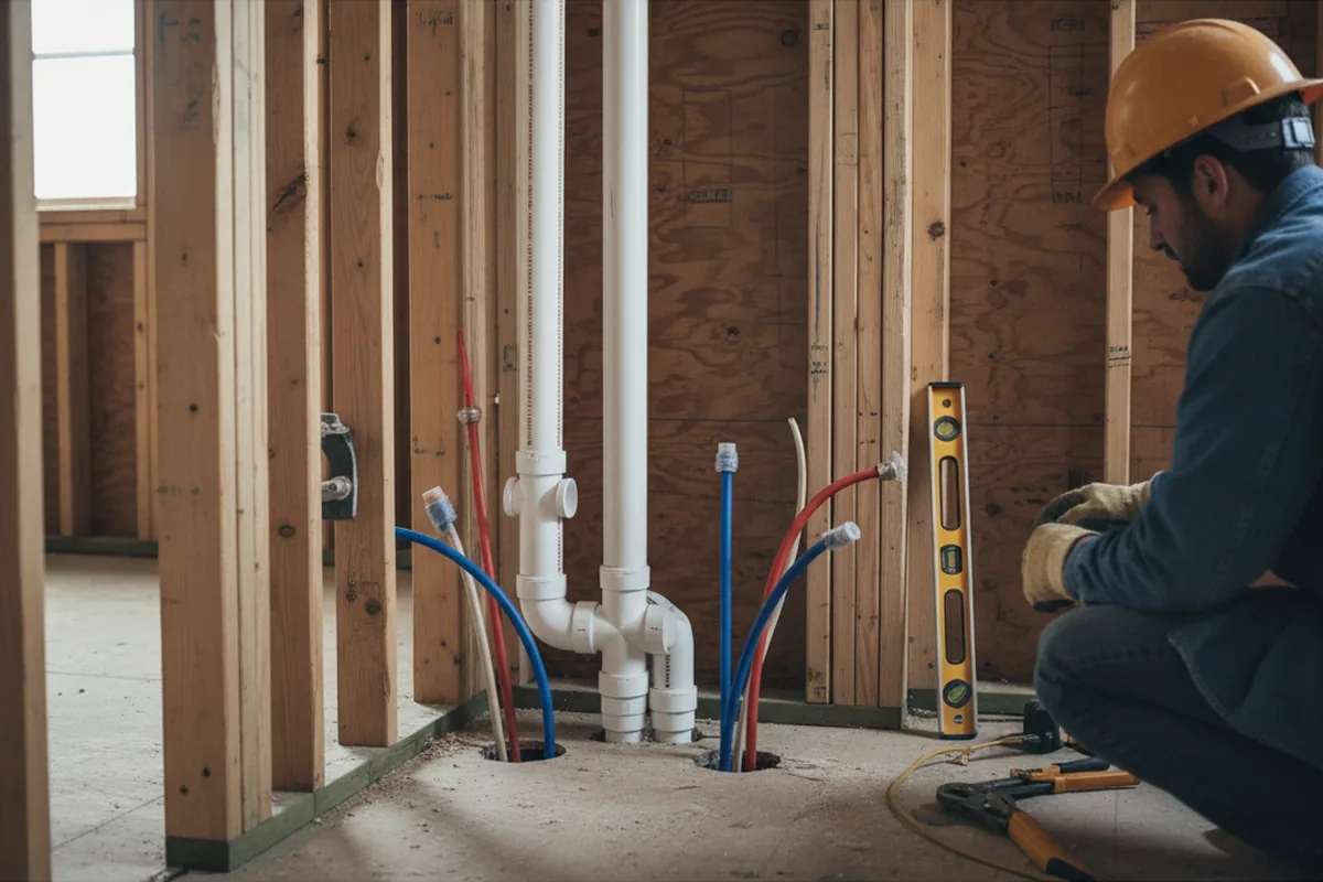 Drain and supply rough-in during Leak Detection in Inlet Beach